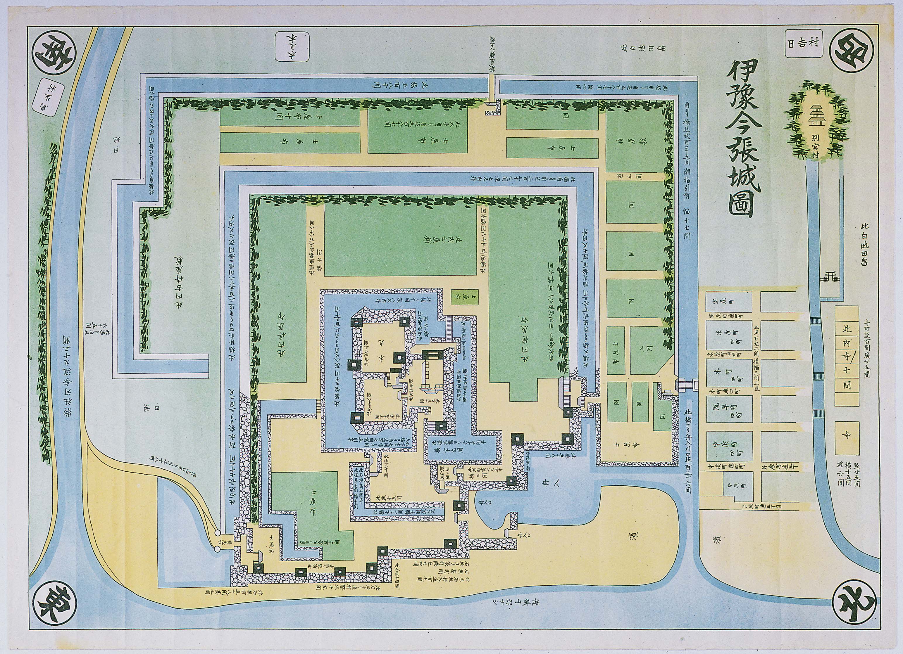 天保年間の伊予今治城絵図 拡大画像